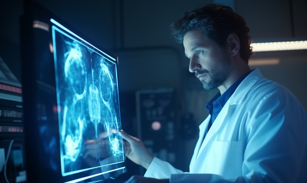 사진=환자의 X-Ray 챠트를 분석하고 있는 의사 (센머니 제작)